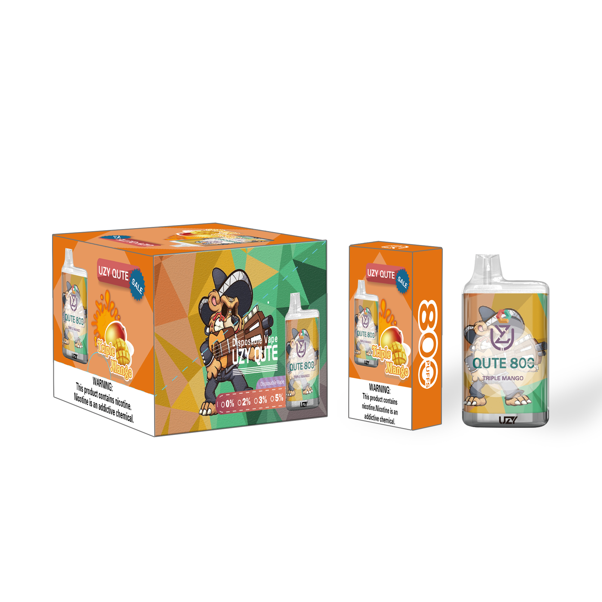 UZY QUTE 800 Puffs Rechargeable Disposable Vape - Vapo247