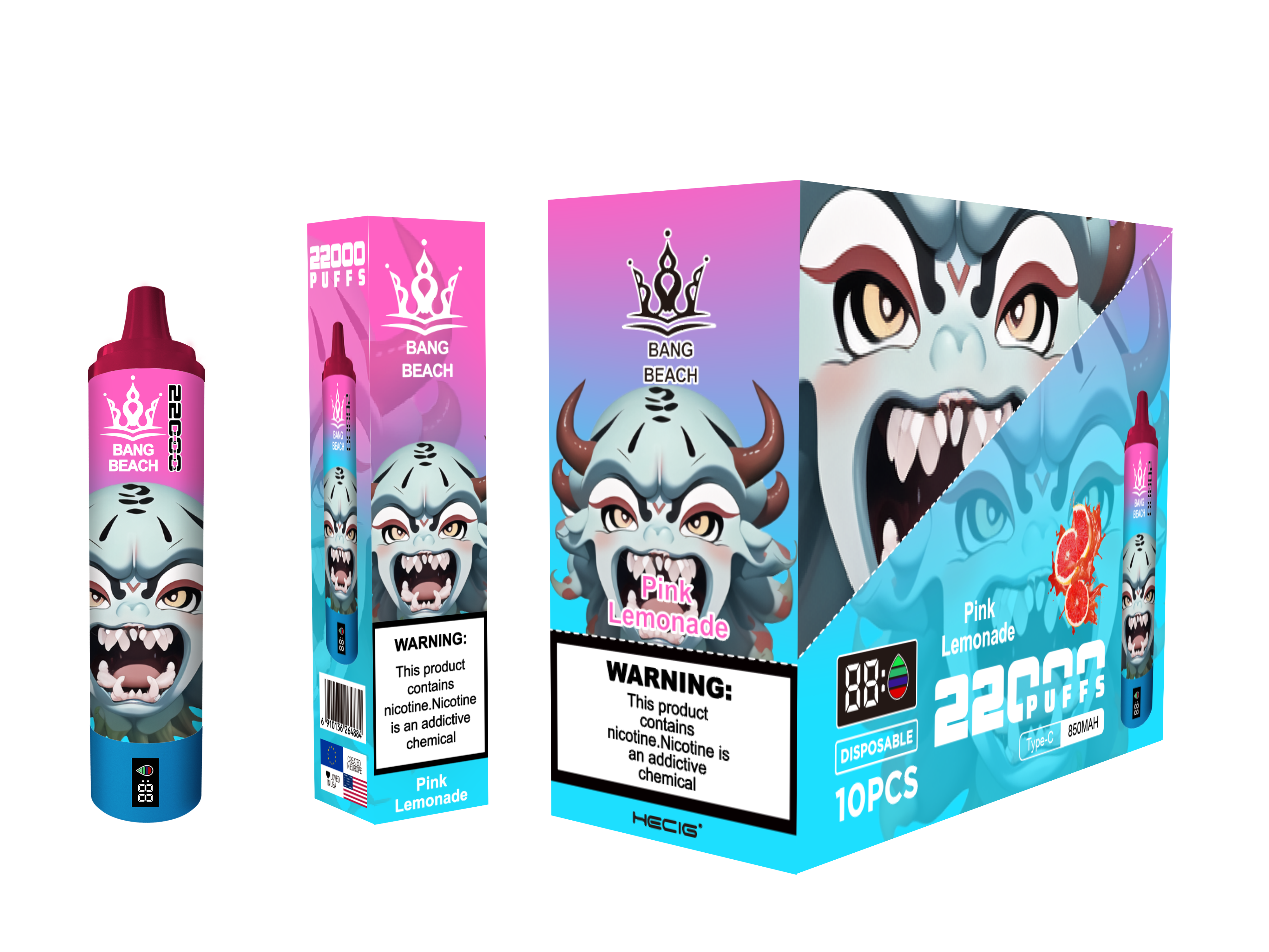 BANG BEACH 22000 Puffs  0%2%5% Nicotine Screen Disposable Vape - Vapo247