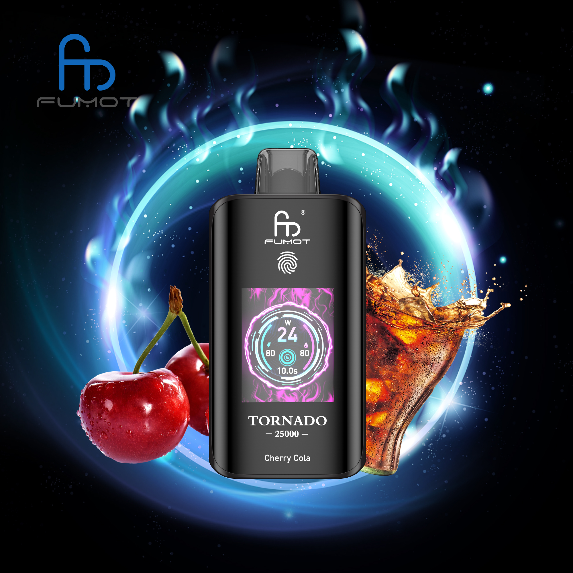 RANDM FUMOT Tornado 25000 Puffs LED Screen Display Fingerprint Lock 3D Curved Screen Disposable Vape - Vapo247