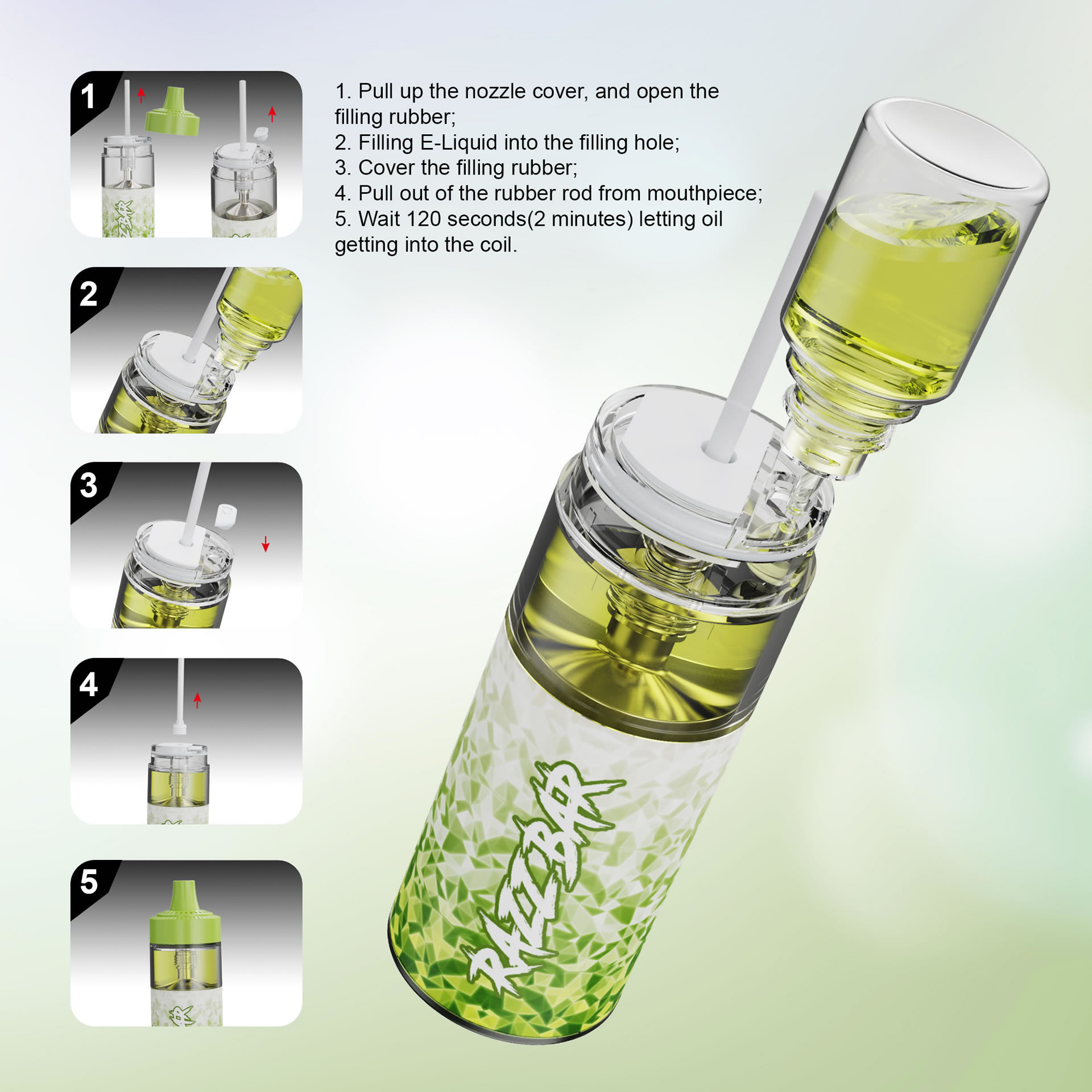 Razz bar 16000 puffs RGB Light Visual Liquid Refillable Disposable Vape Kit - Vapo247