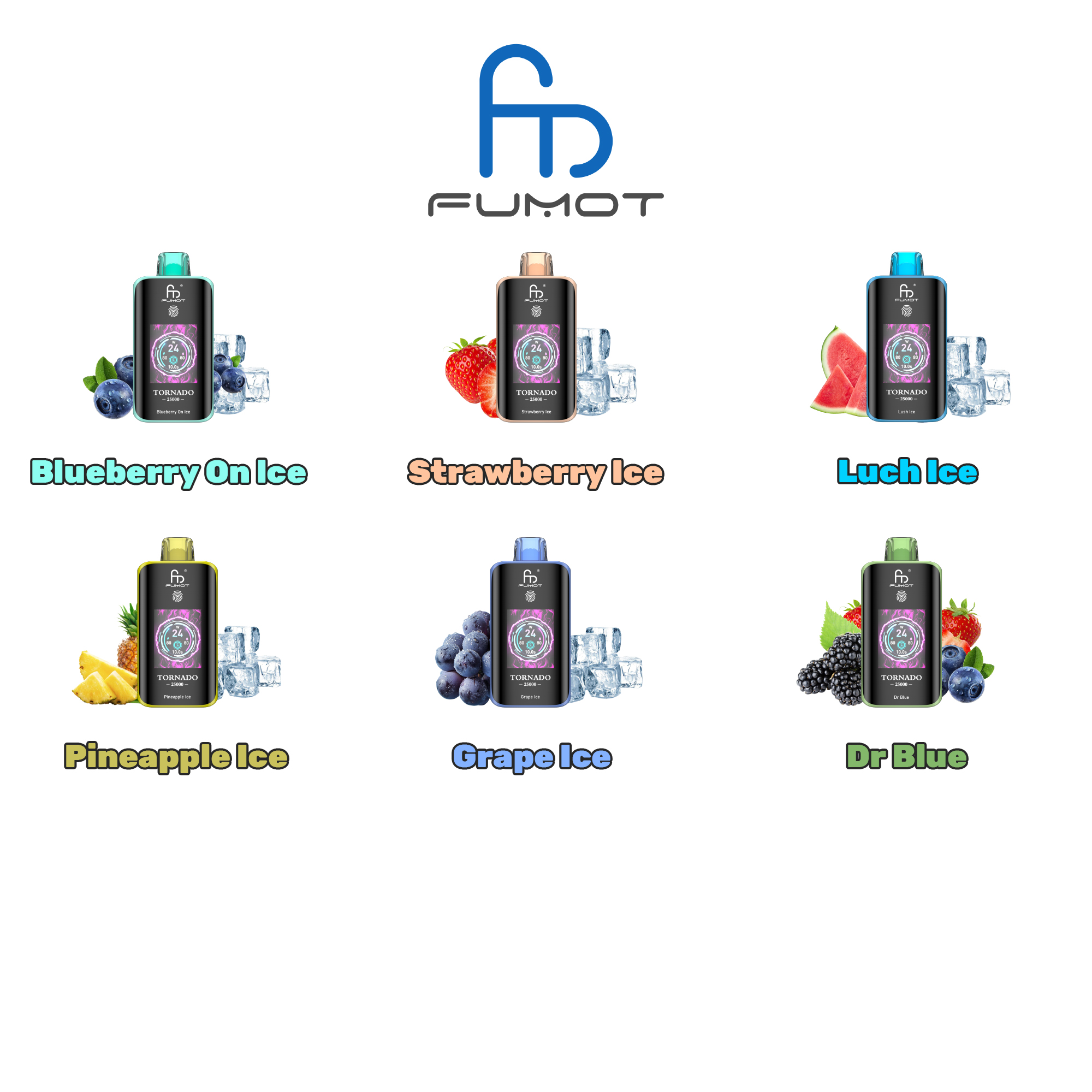 RANDM FUMOT Tornado 25000 Puffs LED Screen Display Fingerprint Lock 3D Curved Screen Disposable Vape - Vapo247