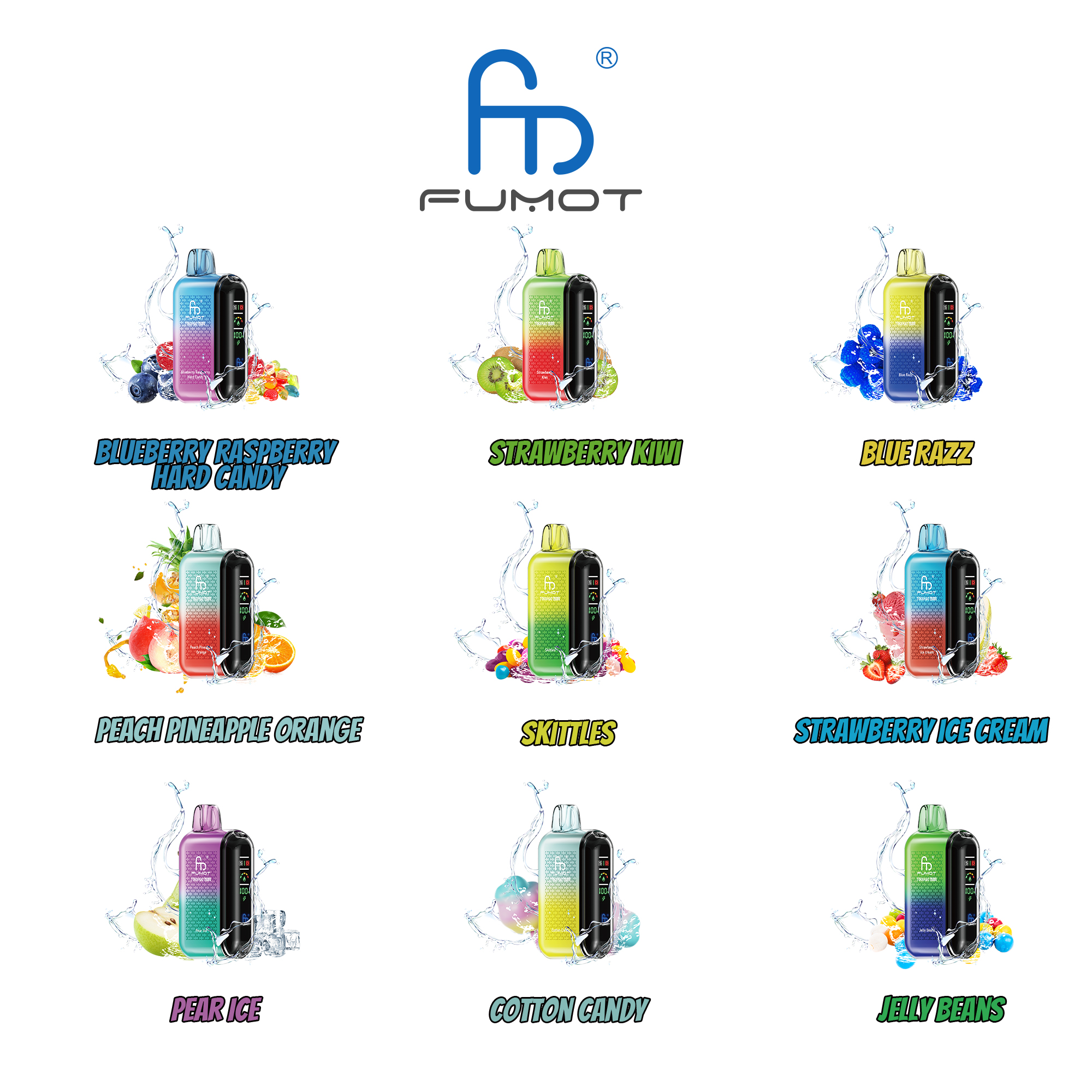 RANDM FUMOT Tornado 20000 Puffs LED Screen Display Adjustable Airflow Flavorful Disposable Vape - Vapo247