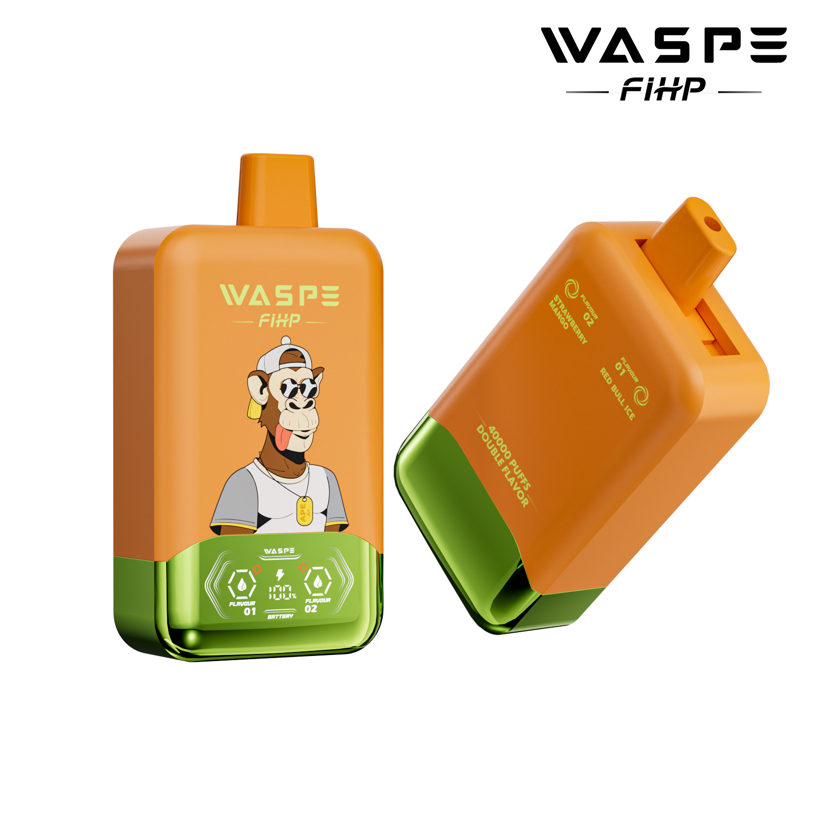 WASPE Double Flavor 40000 PUFFS 2-in-1 Flavors LED Screen Dual Mesh Coil Disposable Vape - Vapo247