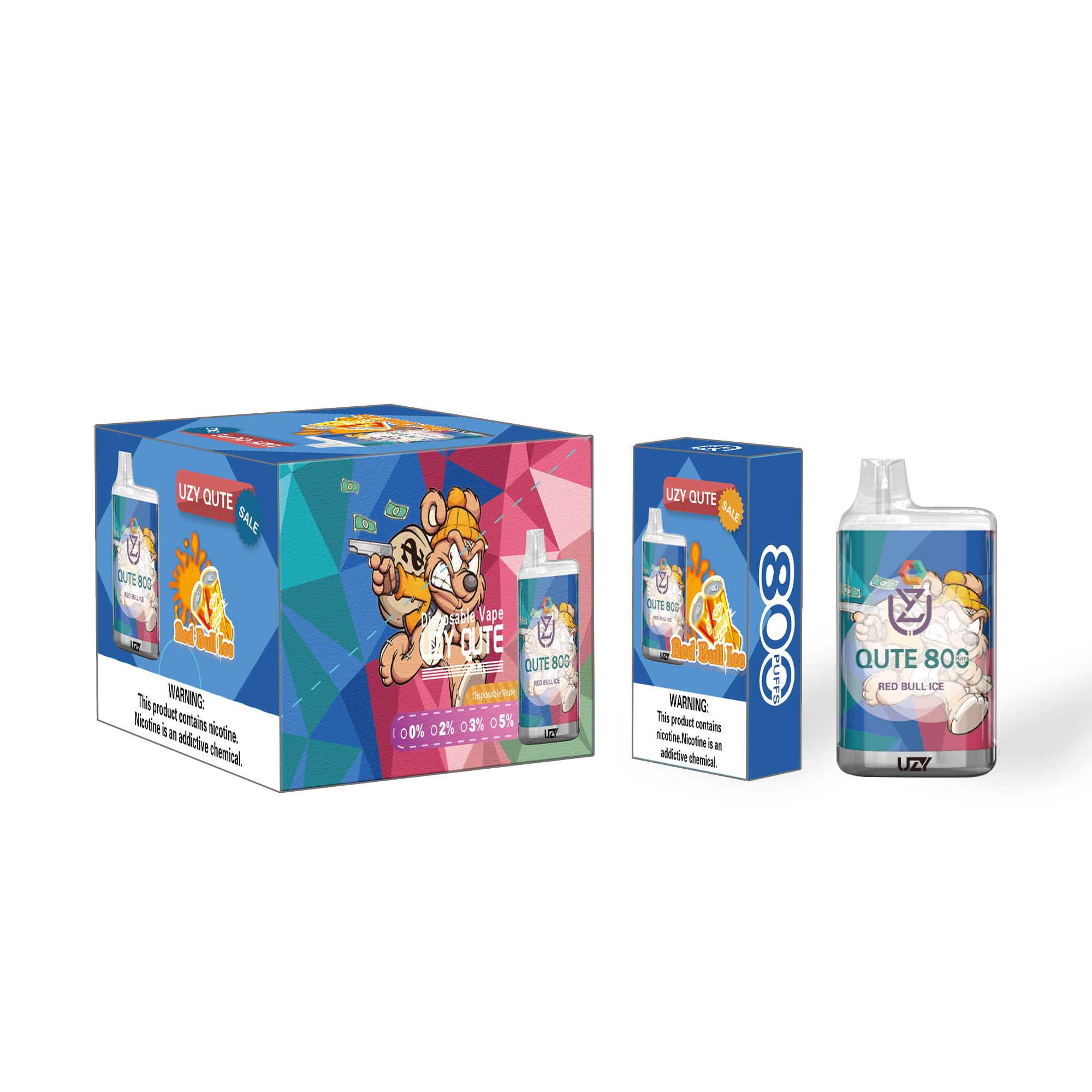 UZY QUTE 800 Puffs Rechargeable Disposable Vape - Vapo247