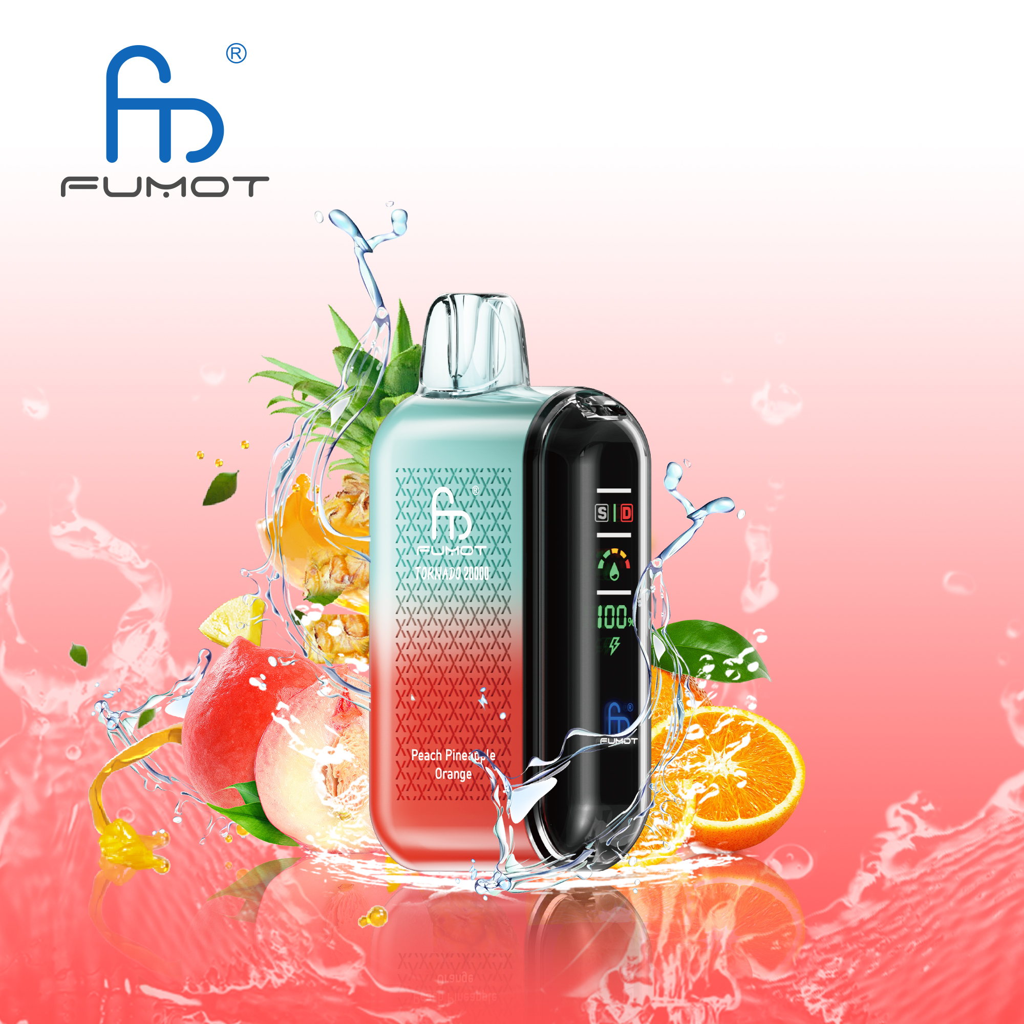 RANDM FUMOT Tornado 20000 Puffs LED Screen Display Adjustable Airflow Flavorful Disposable Vape - Vapo247