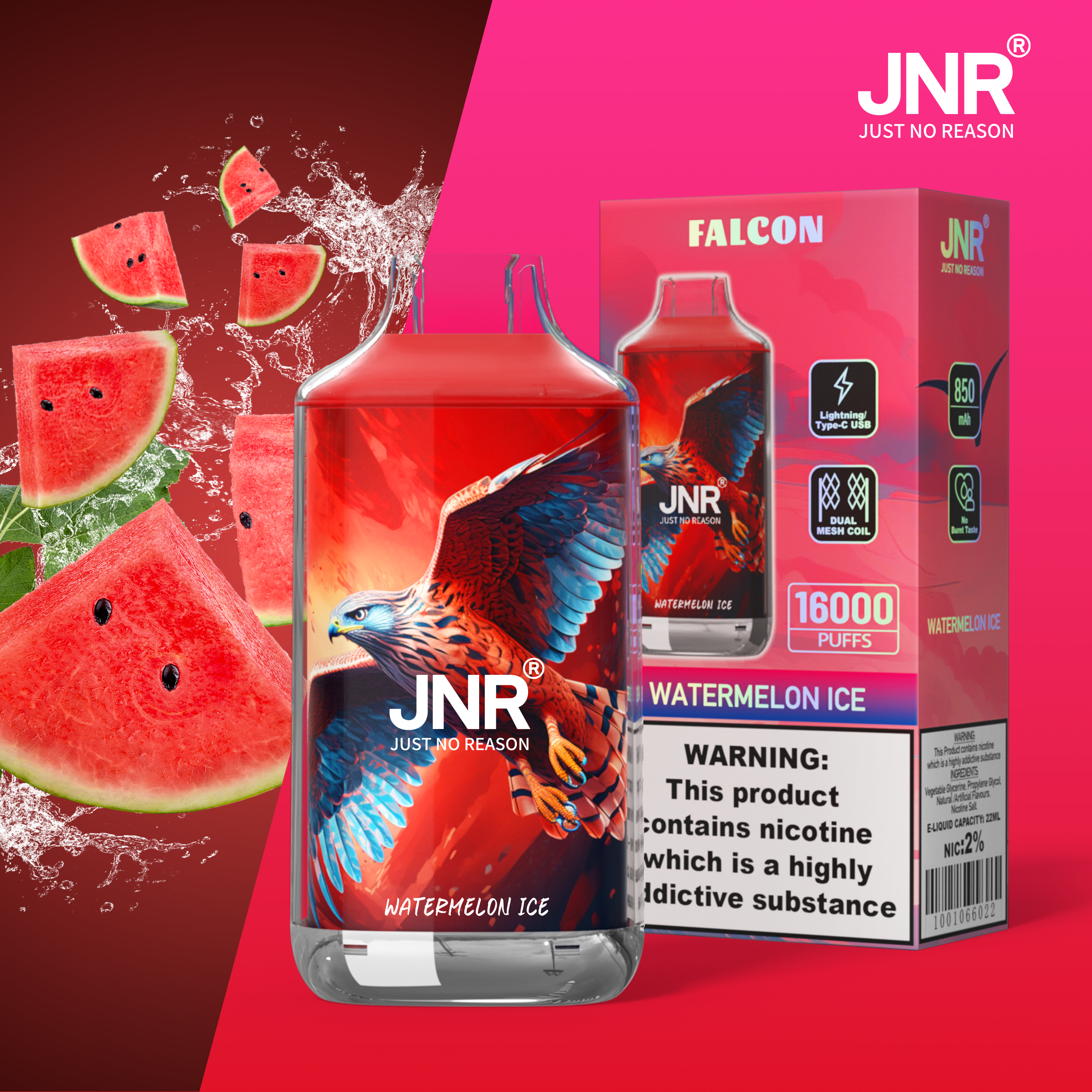JNR Falcon Crystal 16000 Puffs disposable vape - Vapo247