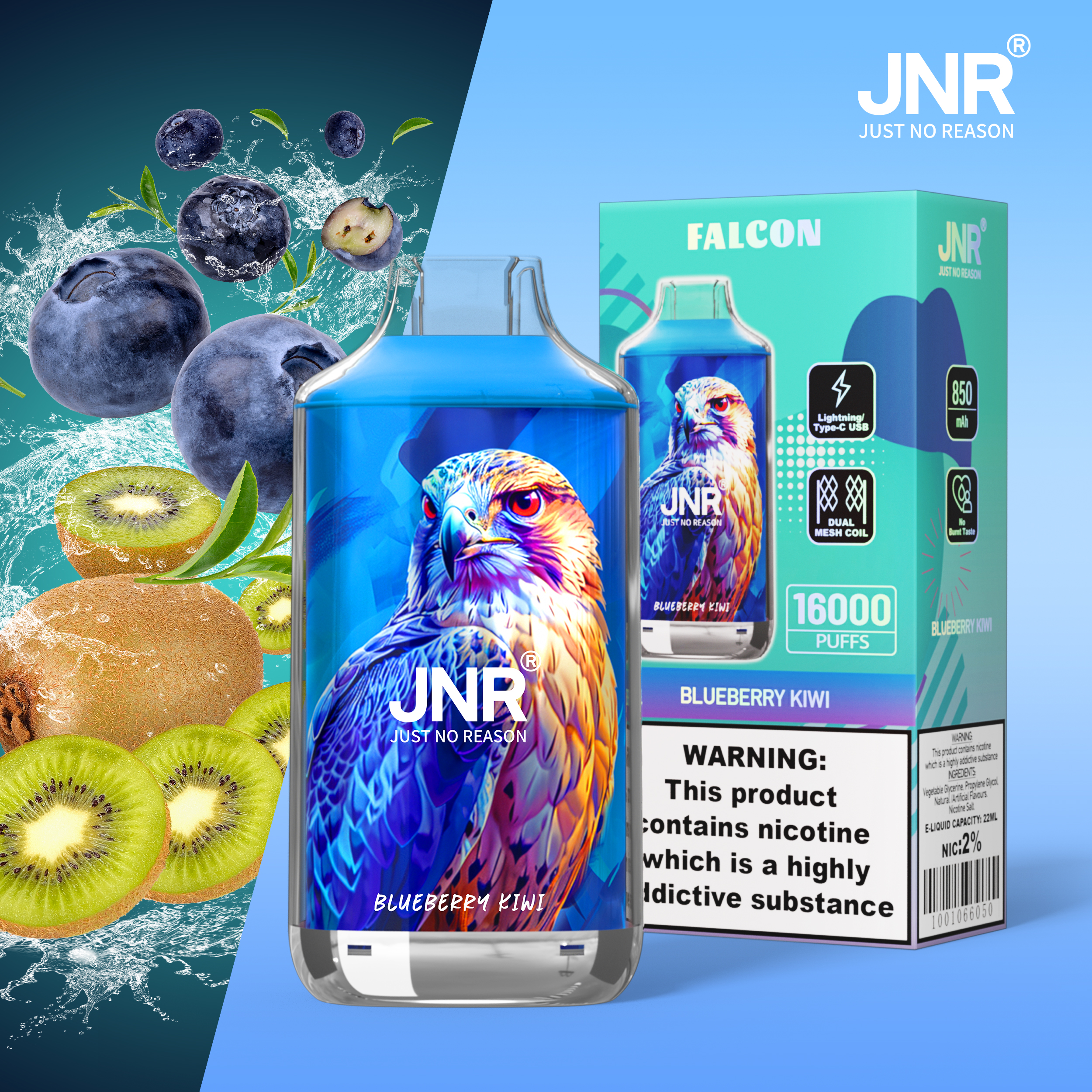 JNR Falcon Crystal 16000 Puffs disposable vape - Vapo247