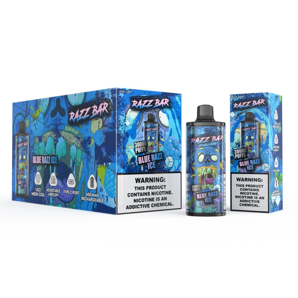 Razz bar 30000 puffs Adjustable Airflow 1.0 Mesh Coil Disposable Vape - Vapo247