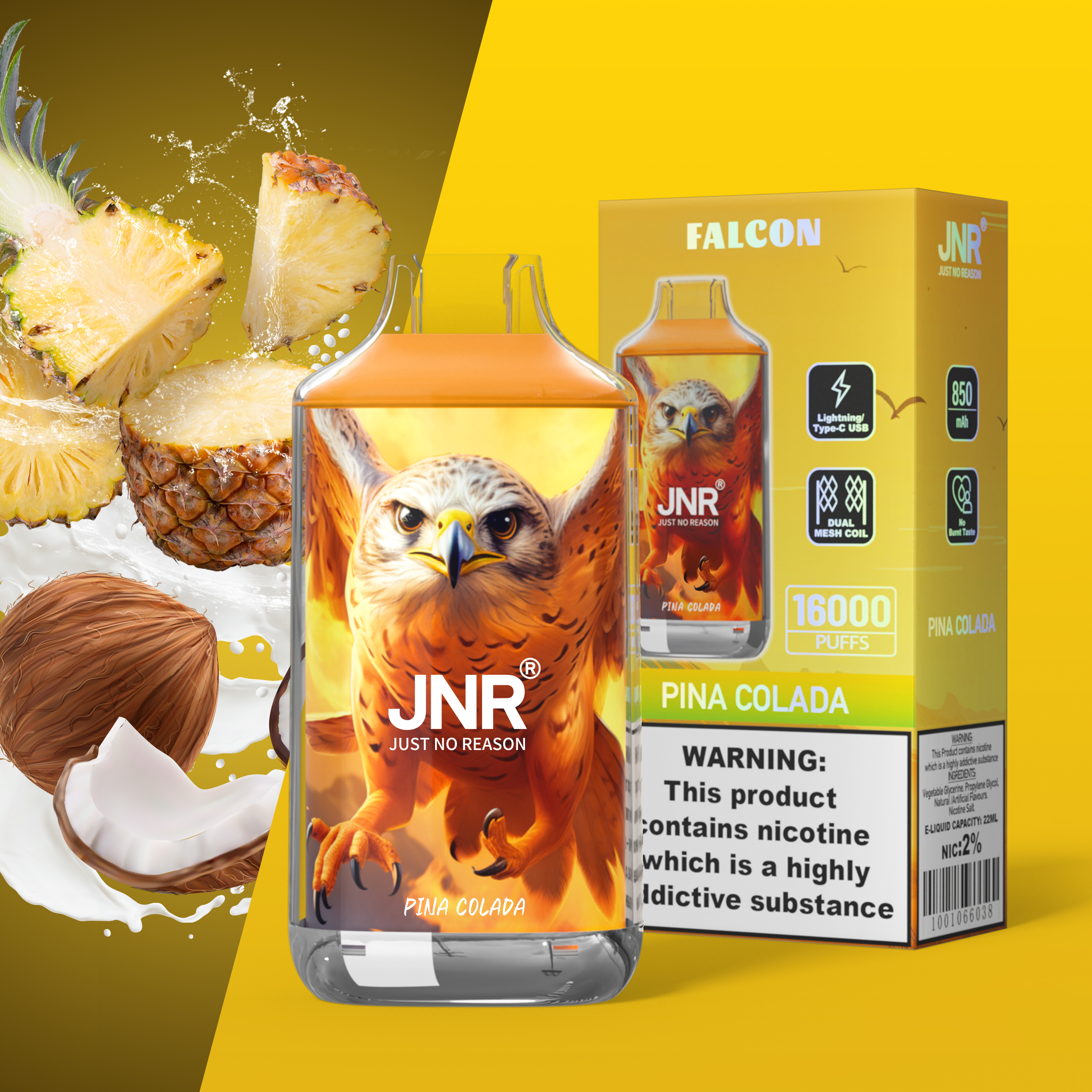 JNR Falcon Crystal 16000 Puffs disposable vape - Vapo247