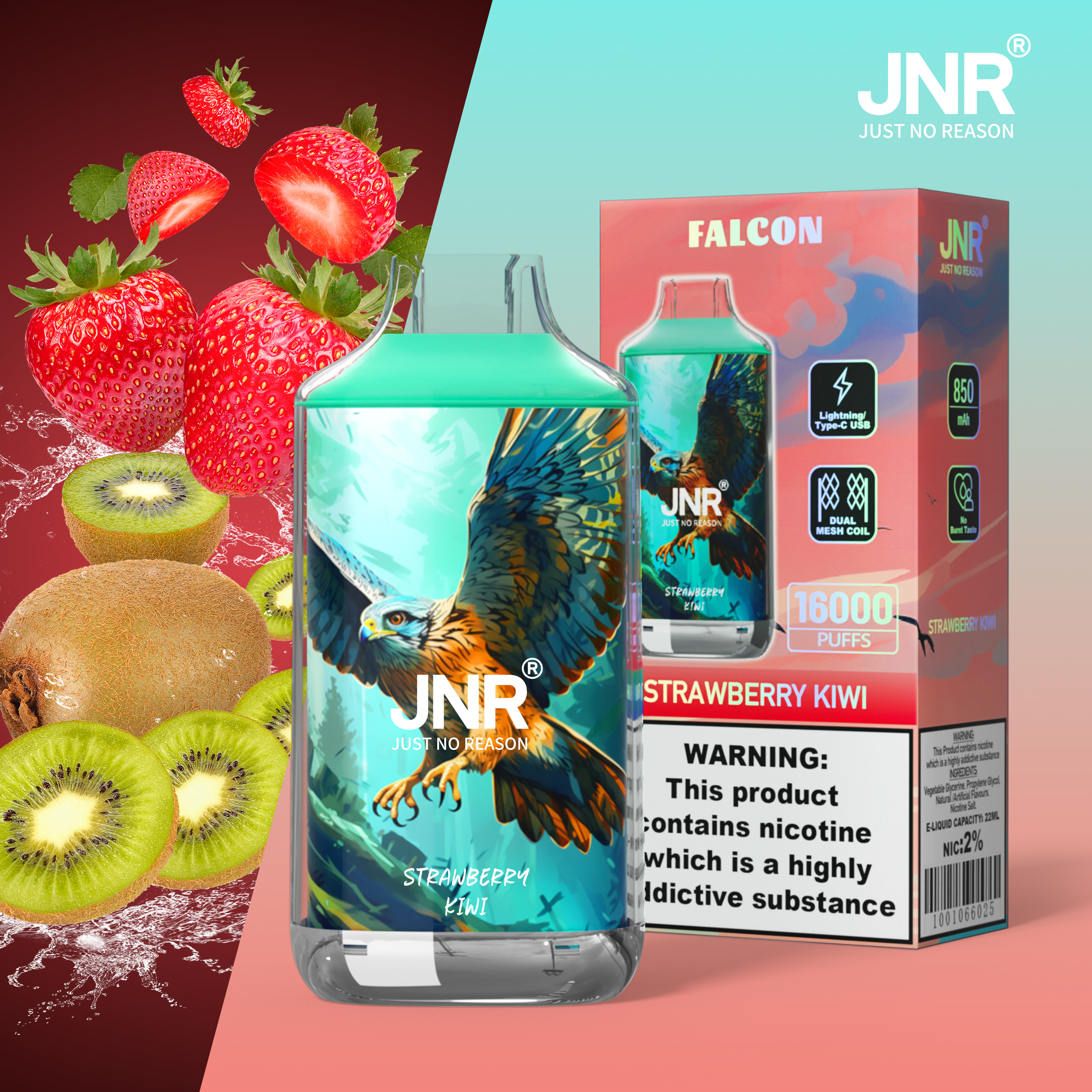 JNR Falcon Crystal 16000 Puffs disposable vape - Vapo247