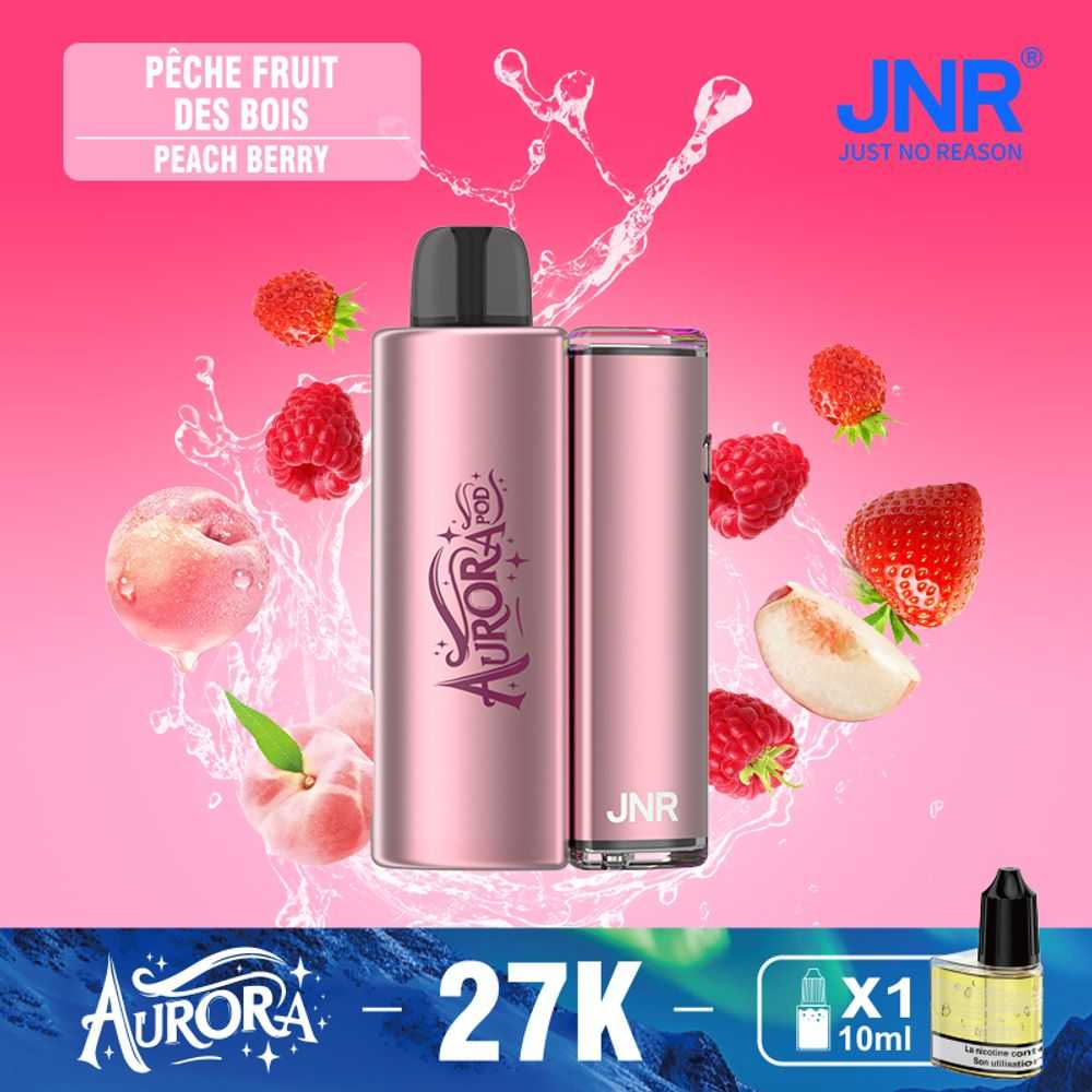 JNR AURORA 27000 Puffs Refillable Pod Kit LED Screen Display RGB Color 1X 10ml Refillable Nicotine Salt Disposable Vape - Vapo247