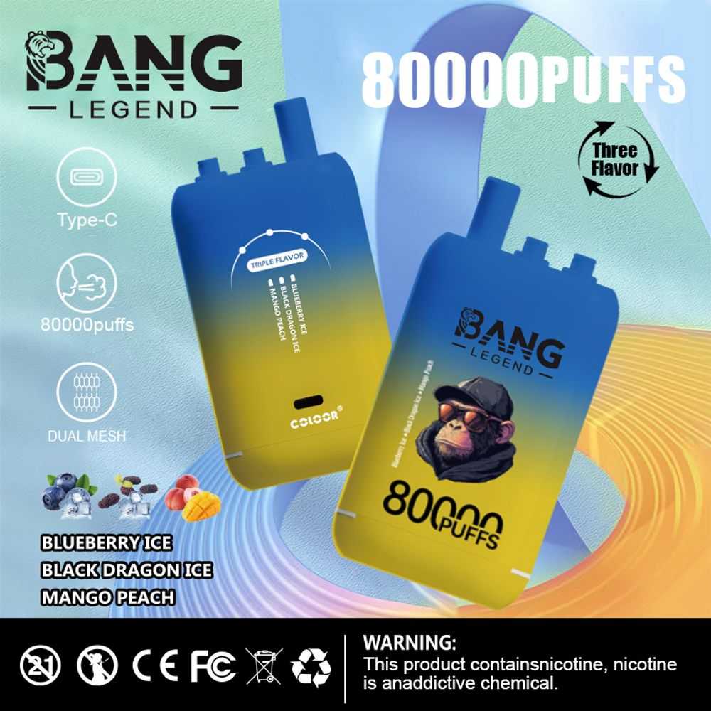 Bang Leader 80K Puffs triple flavor dual mesh Type-C rechargeable bulk disposable vape - Vapo247