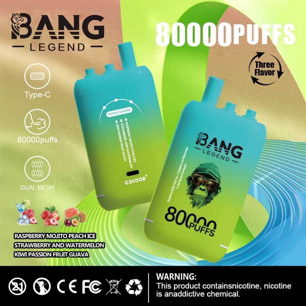 Bang Leader 80K Puffs triple flavor dual mesh Type-C rechargeable bulk disposable vape - Vapo247