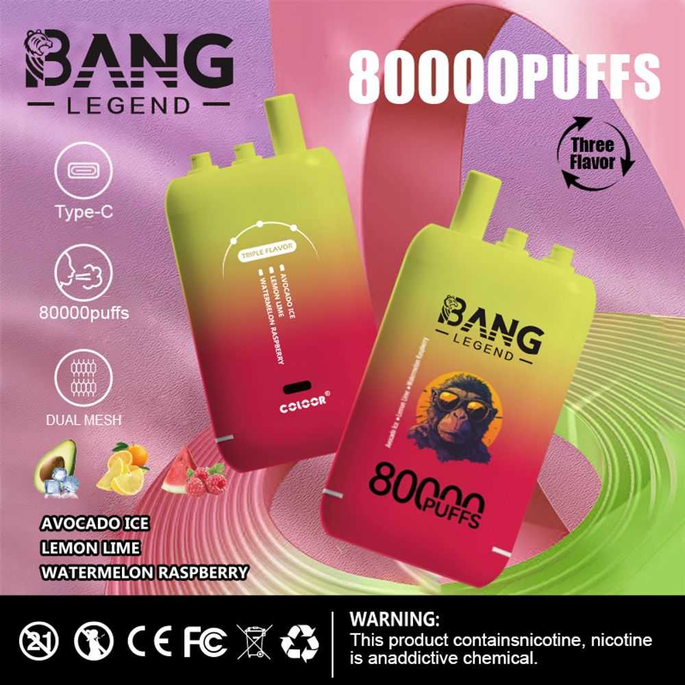 Bang Leader 80K Puffs triple flavor dual mesh Type-C rechargeable bulk disposable vape - Vapo247