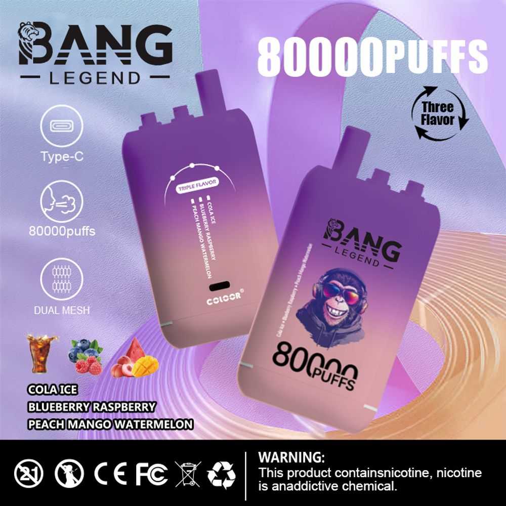 Bang Leader 80K Puffs triple flavor dual mesh Type-C rechargeable bulk disposable vape - Vapo247