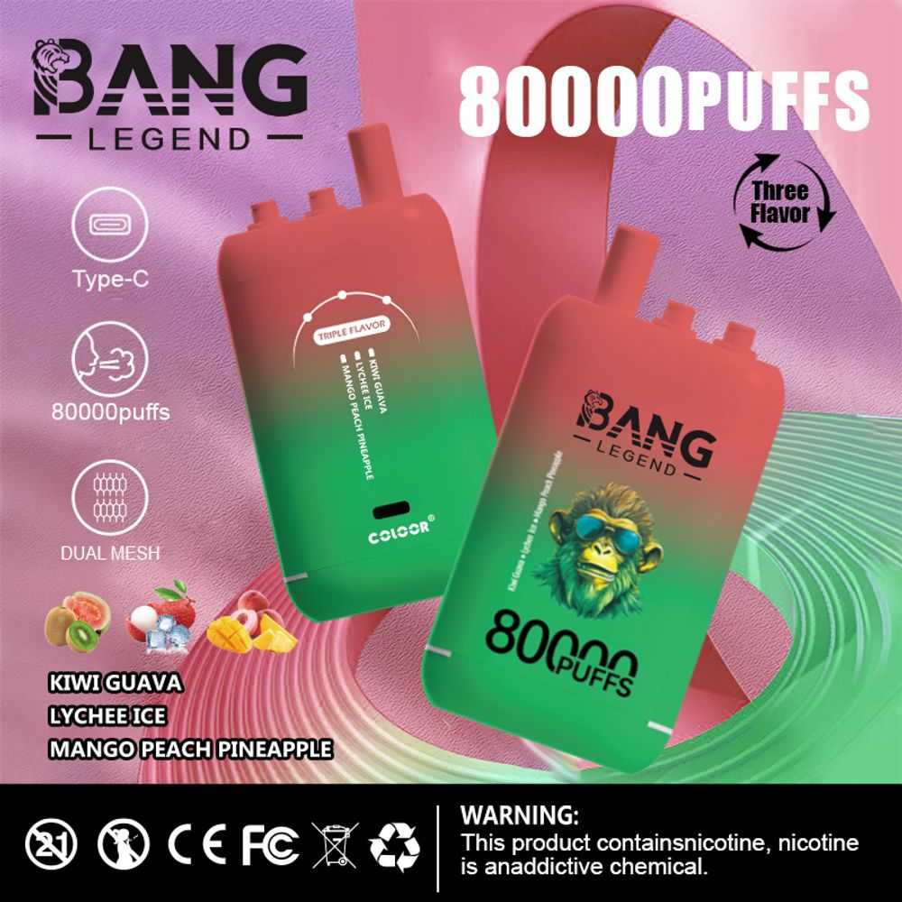 Bang Leader 80K Puffs triple flavor dual mesh Type-C rechargeable bulk disposable vape - Vapo247