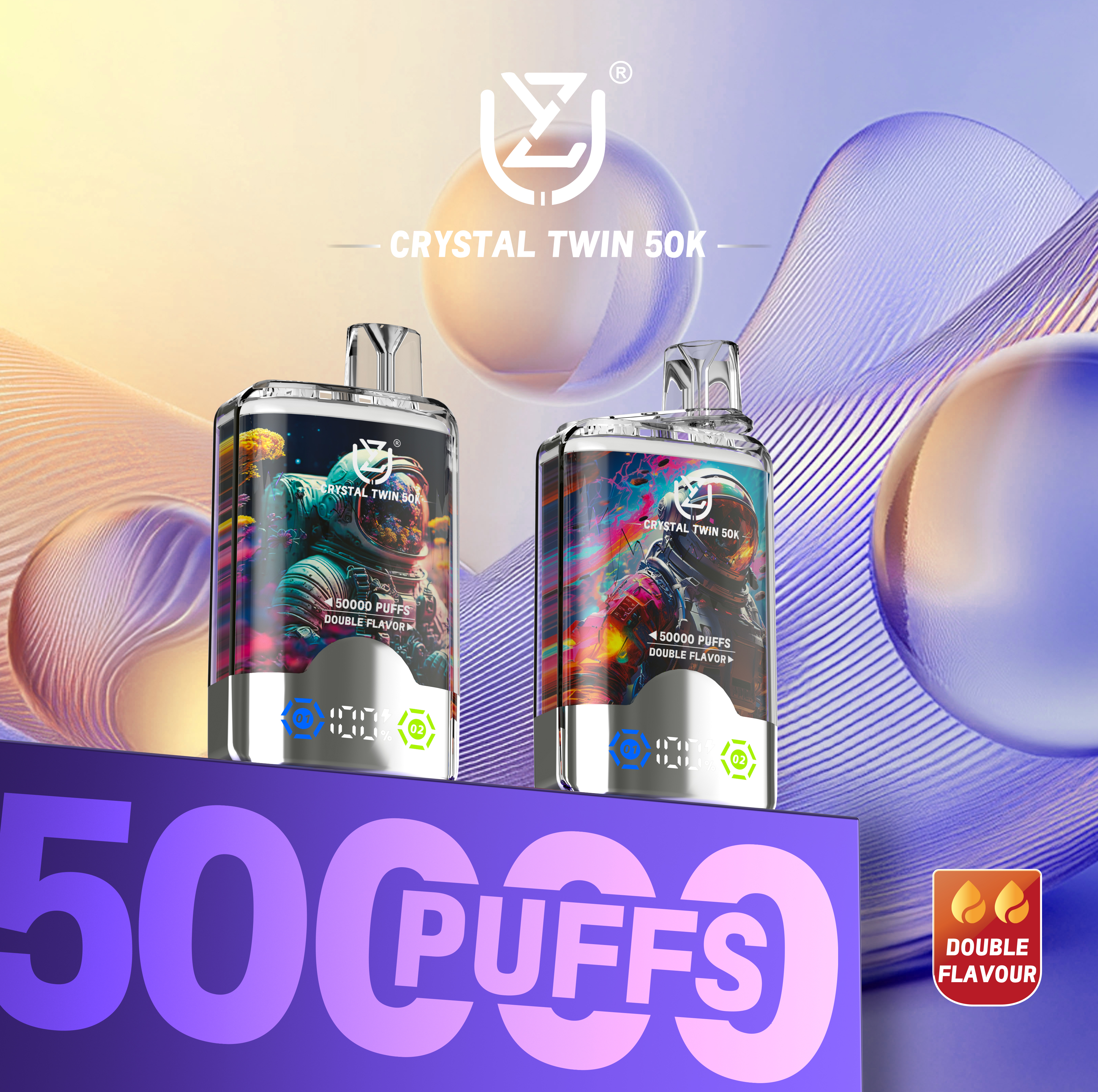 UZY CRYSTAL TWINS 50000 PUFFS DOUBLE FLAVOR DISPOSABLE VAPE