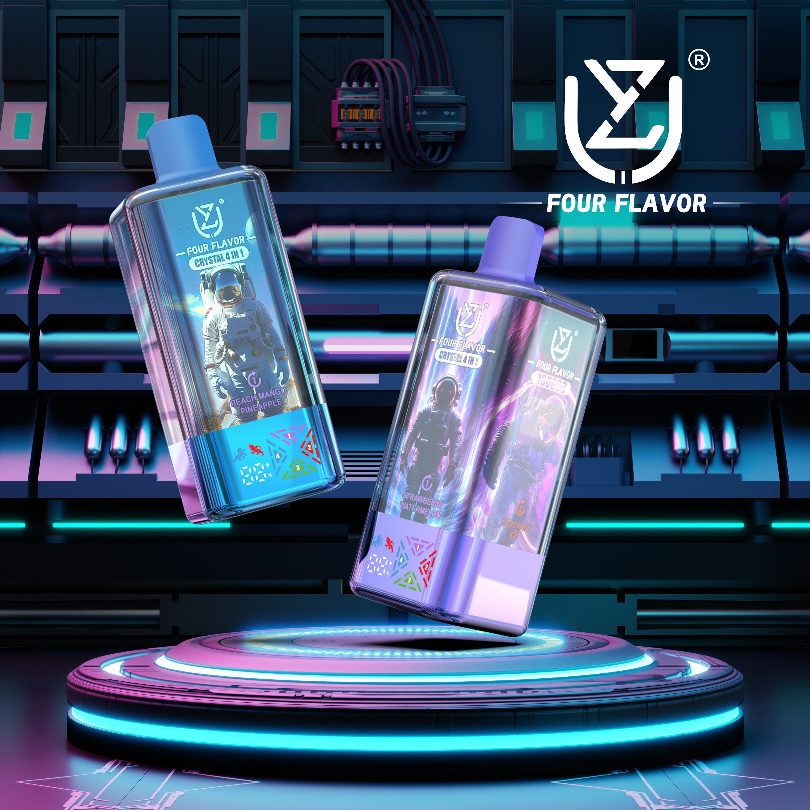 UZY CRYSTAL 100000 Puffs 4-in-1 Flavors LED Screen Display Mesh coil Disposable Vape - Vapo247