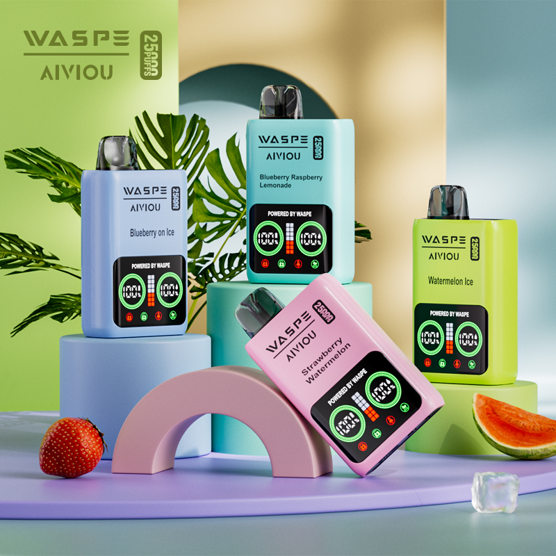 WASPE Aiviou 25000 PUFFS LED Screen Display Dual Mesh Coil Childproof Lock Disposable Vape - Vapo247