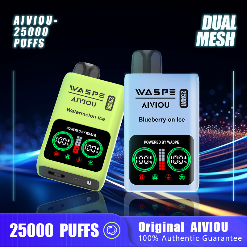 WASPE Aiviou 25000 PUFFS LED Screen Display Dual Mesh Coil Childproof Lock Disposable Vape - Vapo247