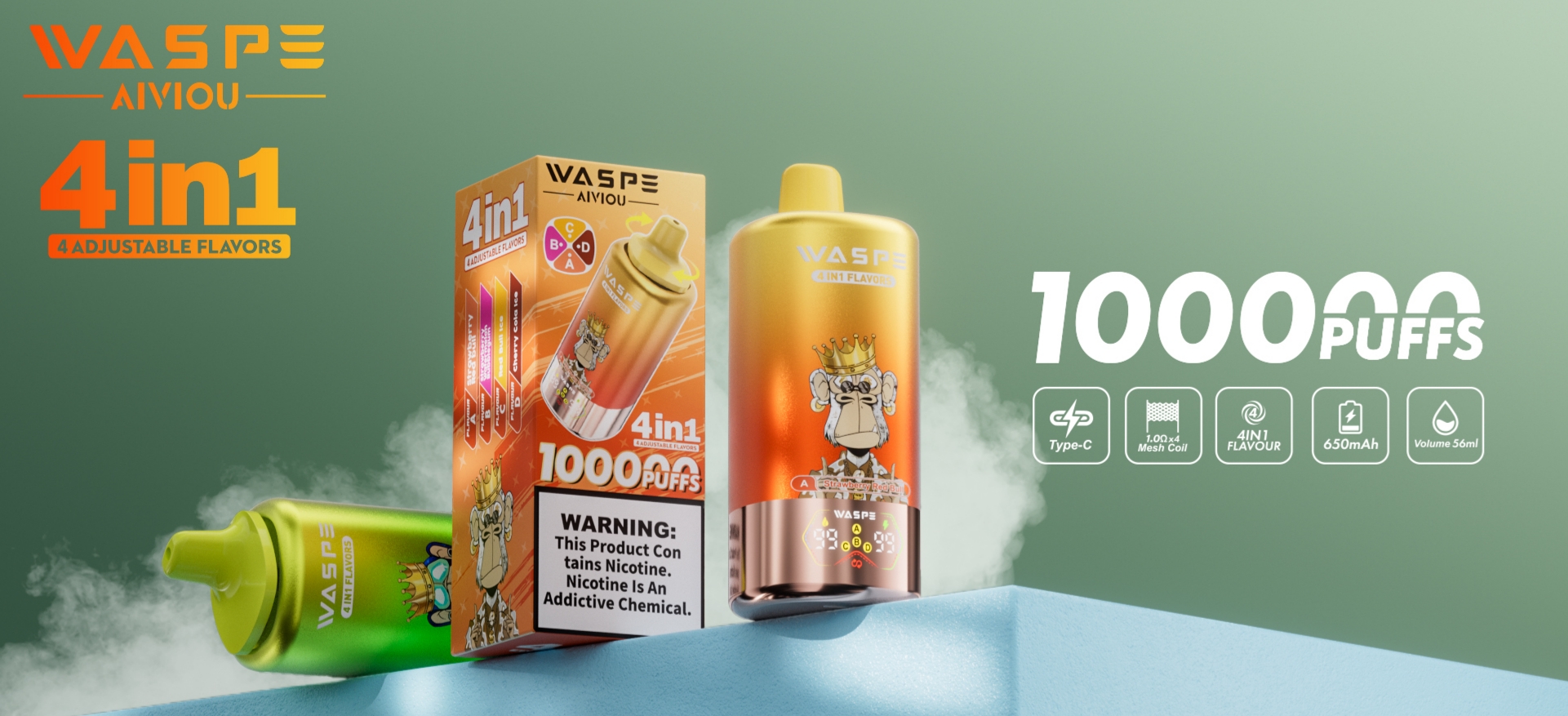 WASPE 4-in-1 100000 puffs disposable vape