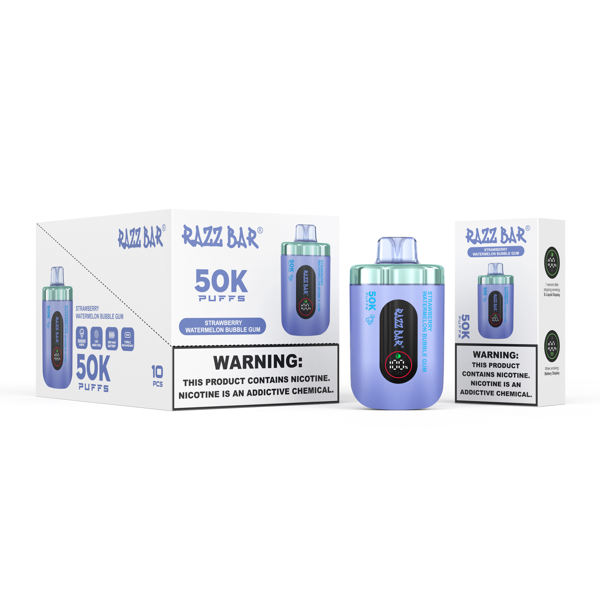 RAZZ BAR 50000 PUFF LED Screen Display 16 Flavors Disposable Vape - Vapo247