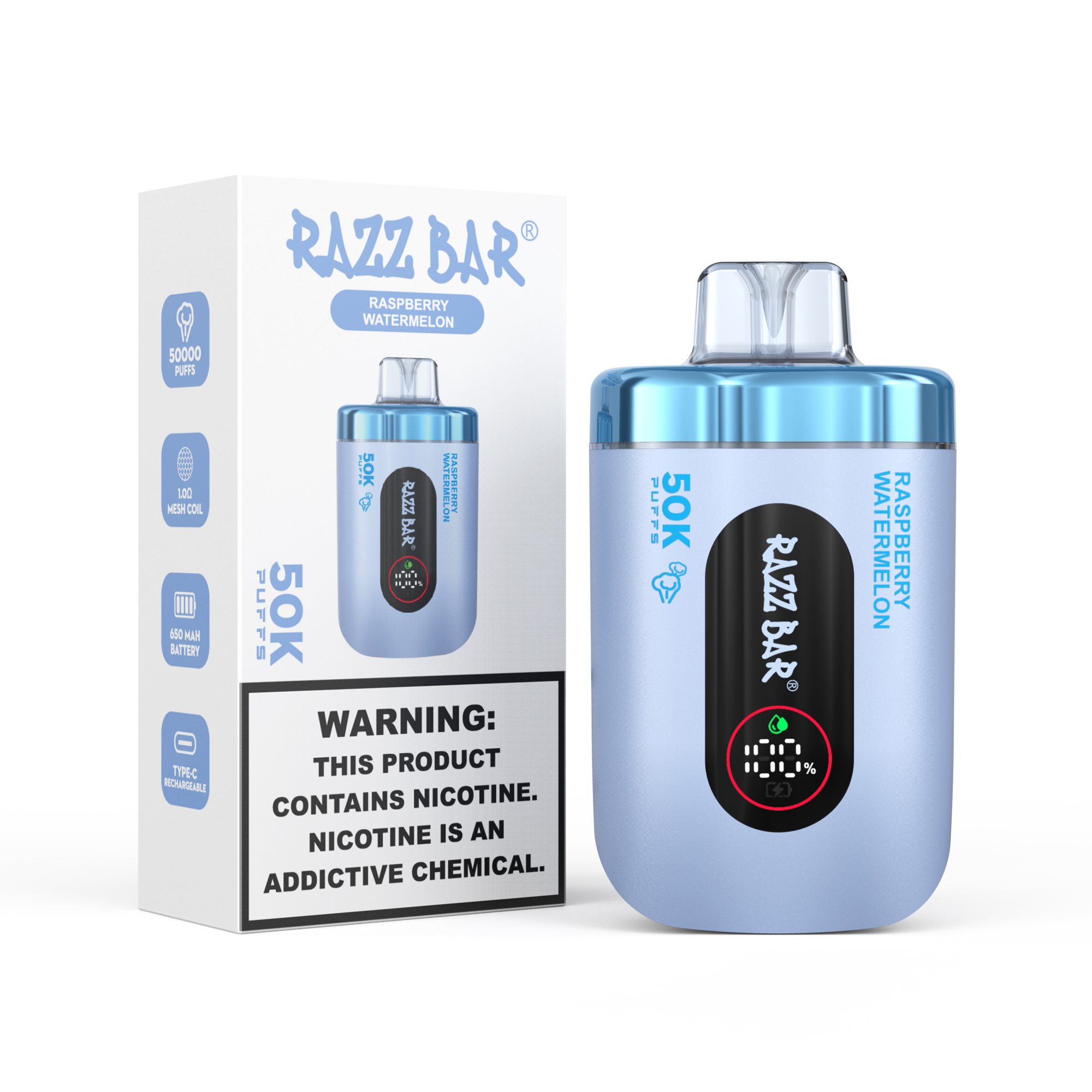 RAZZ BAR 50000 PUFF LED Screen Display 16 Flavors Disposable Vape - Vapo247
