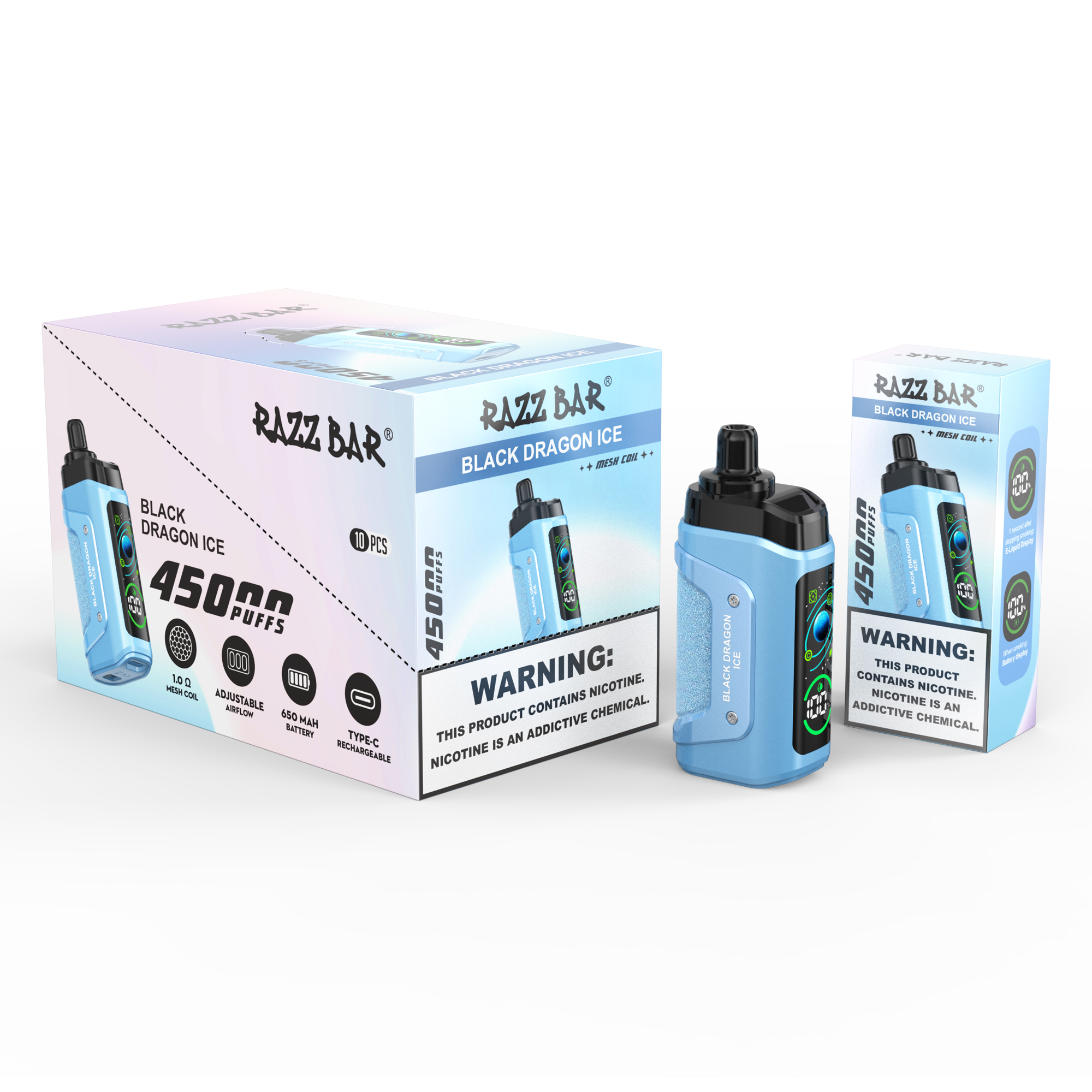 RAZZ BAR 45000 PUFF LED Screen Display Adjustable Airflow 2%5% Nicotine Disposable Vape - Vapo247