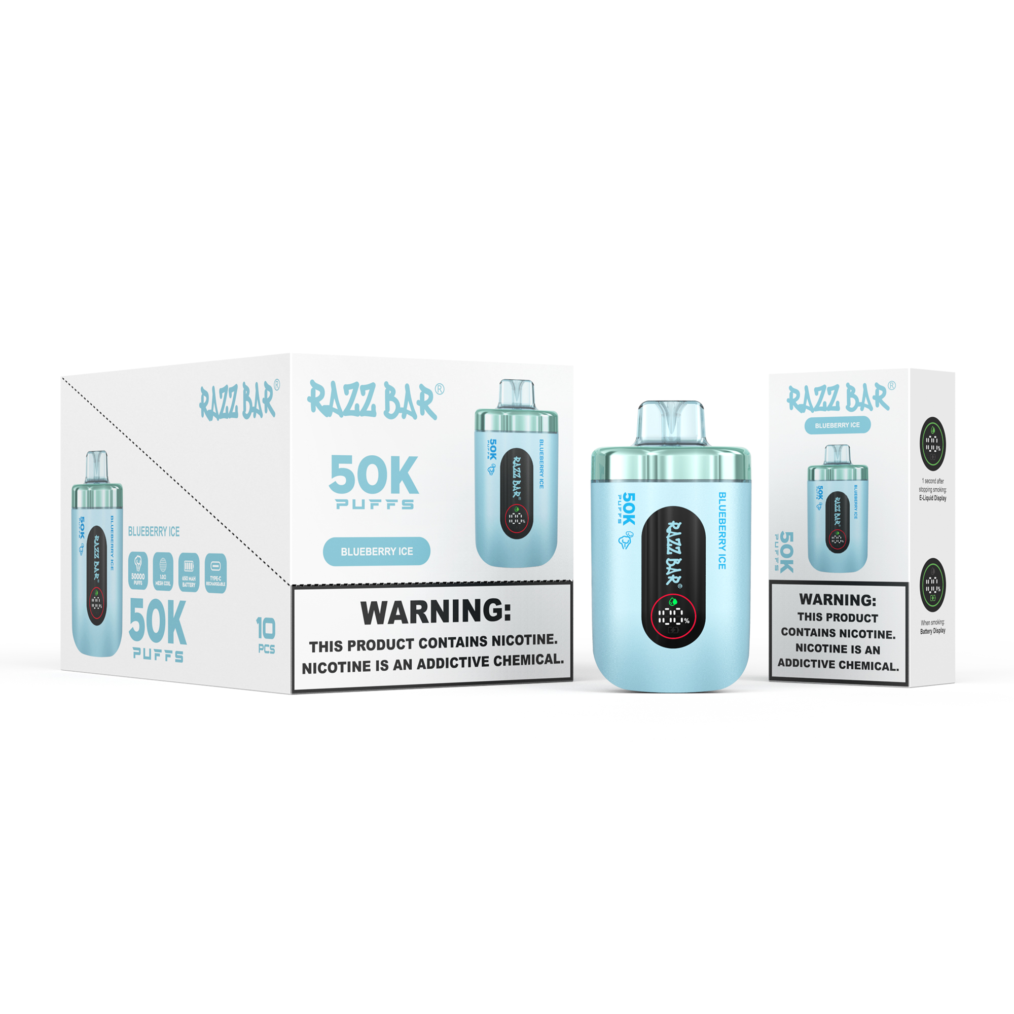 RAZZ BAR 50000 PUFF LED Screen Display 16 Flavors Disposable Vape - Vapo247