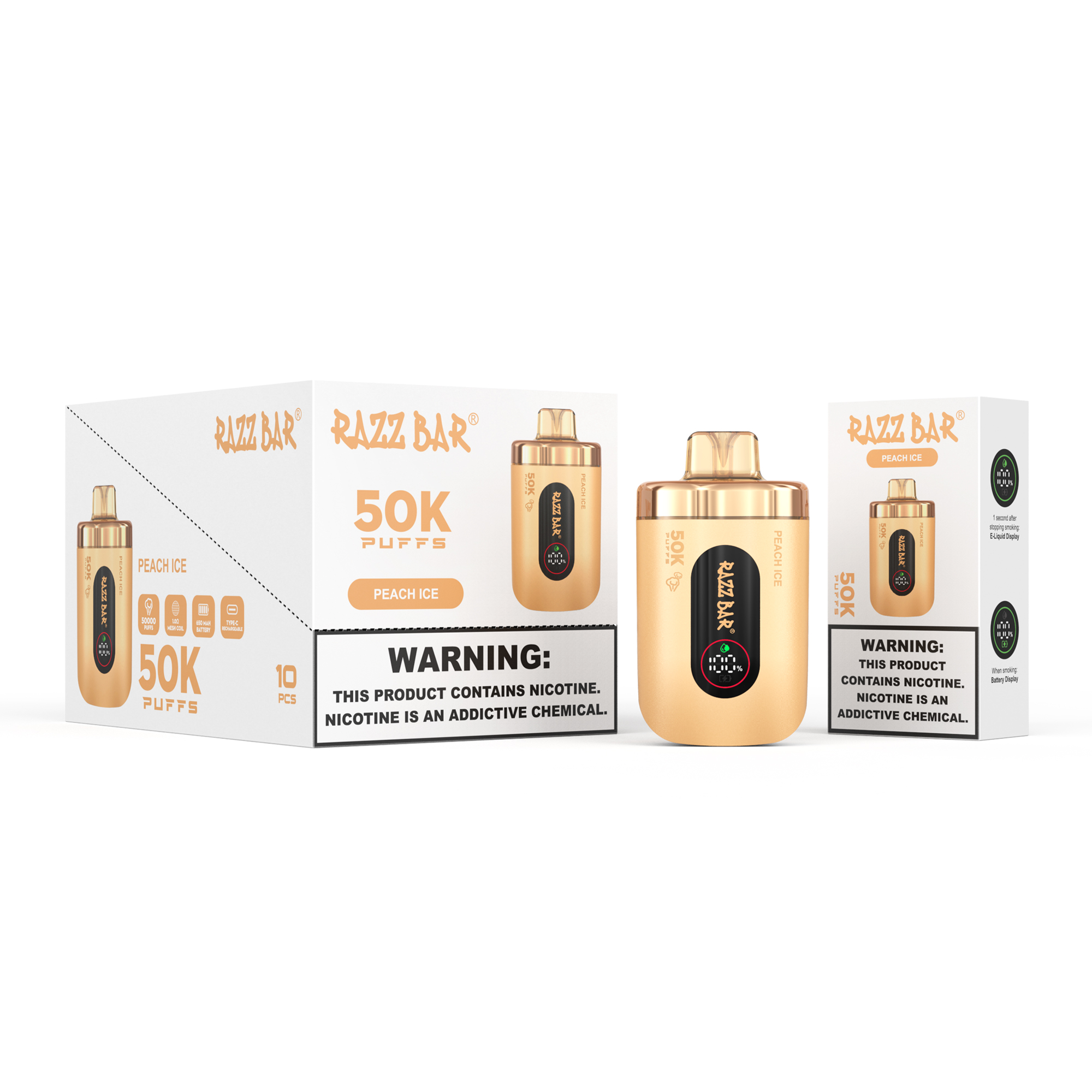 RAZZ BAR 50000 PUFF LED Screen Display 16 Flavors Disposable Vape - Vapo247