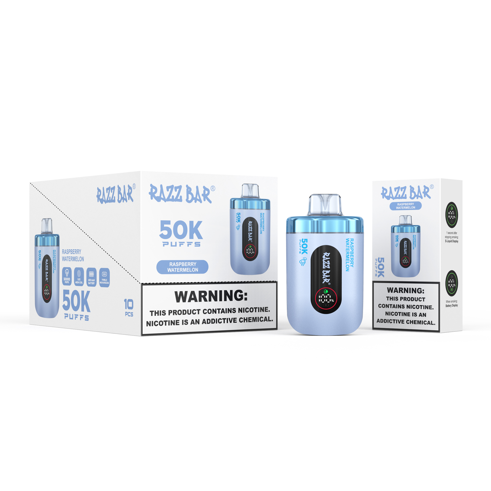 RAZZ BAR 50000 PUFF LED Screen Display 16 Flavors Disposable Vape - Vapo247