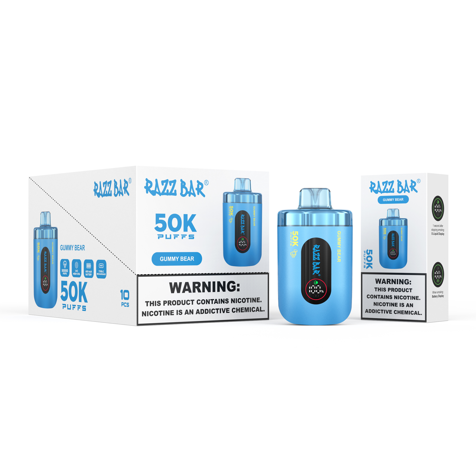 RAZZ BAR 50000 PUFF LED Screen Display 16 Flavors Disposable Vape - Vapo247