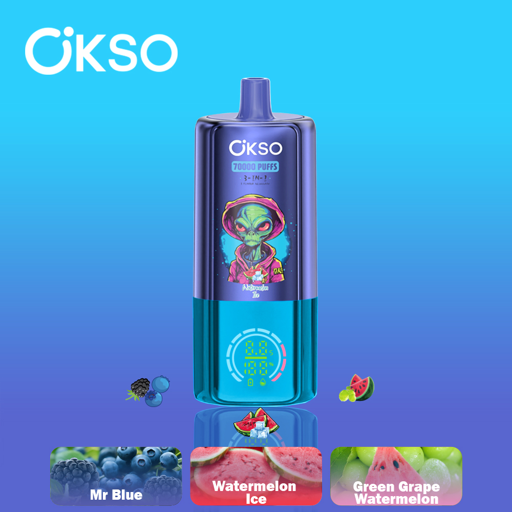OKSO 3-IN-1 70000 Puffs LED Screen Triple Flavors 2%5% Nicotine Disposable Vape - Vapo247