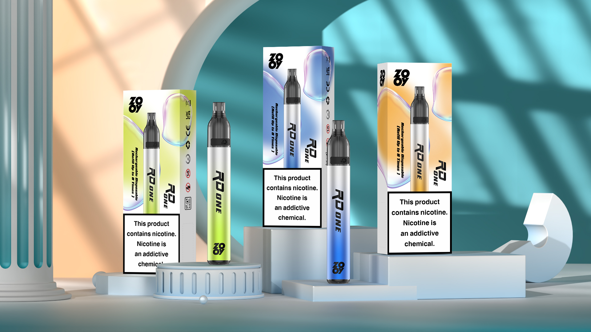 ZOOY RD ONE Refillable Vape Kit with 2 Bottles of 10ml E-liquid Disposable Vape - Vapo247