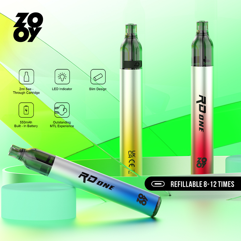 ZOOY RD ONE Refillable Vape Kit with 2 Bottles of 10ml E-liquid Disposable Vape - Vapo247