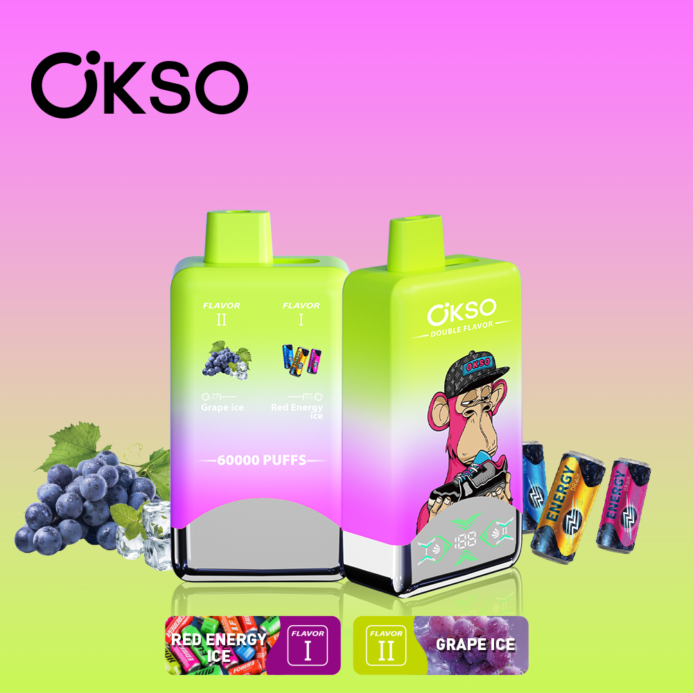 OKSO Double Flavor 60000 Puffs 2-in-1 Flavors LED Screen Disposable Vape - Vapo247