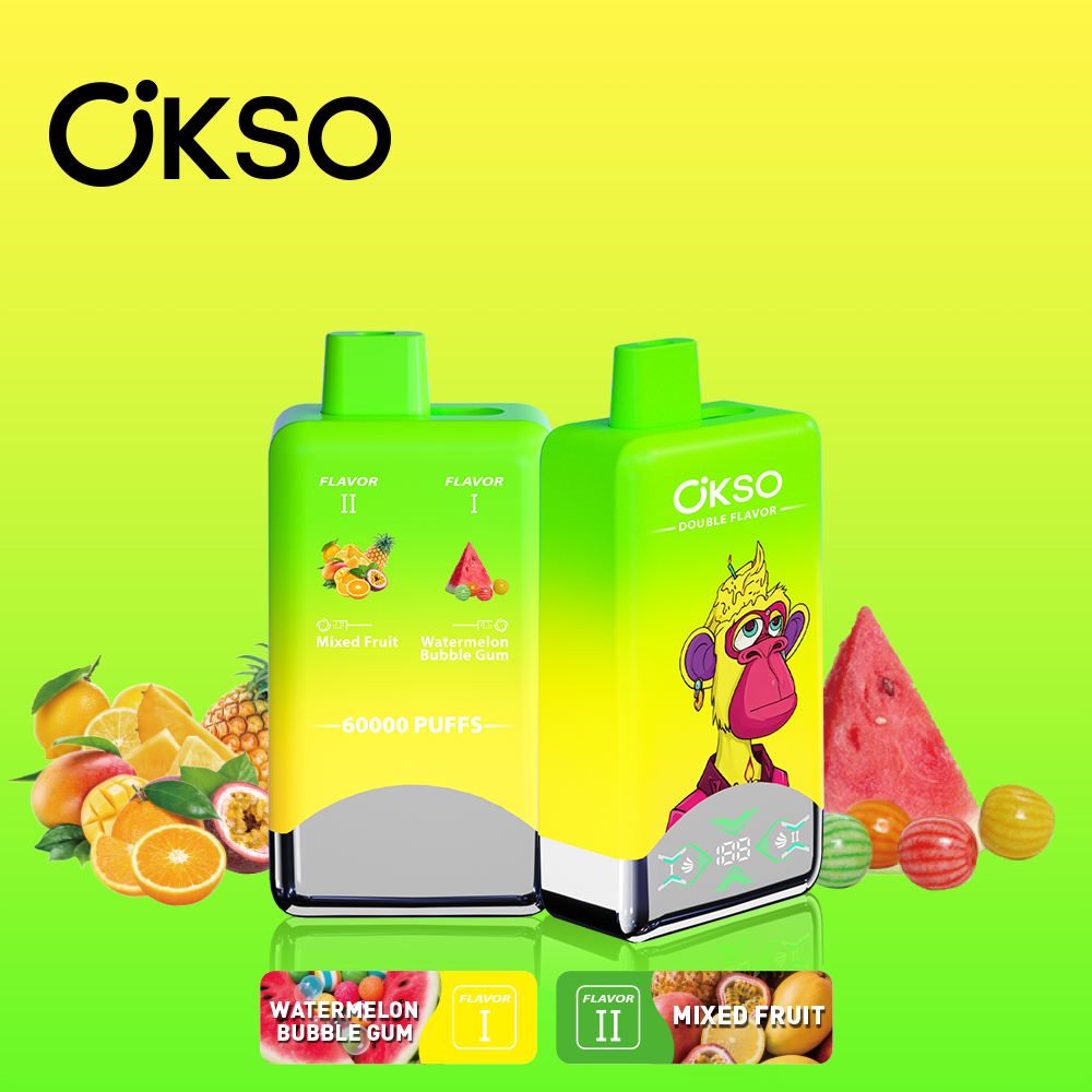 OKSO Double Flavor 60000 Puffs 2-in-1 Flavors LED Screen Disposable Vape - Vapo247