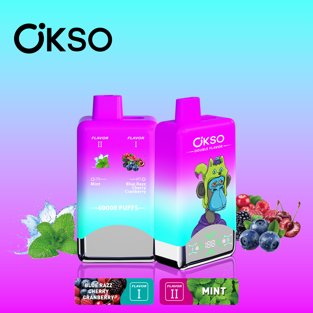 OKSO Double Flavor 60000 Puffs 2-in-1 Flavors LED Screen Disposable Vape - Vapo247