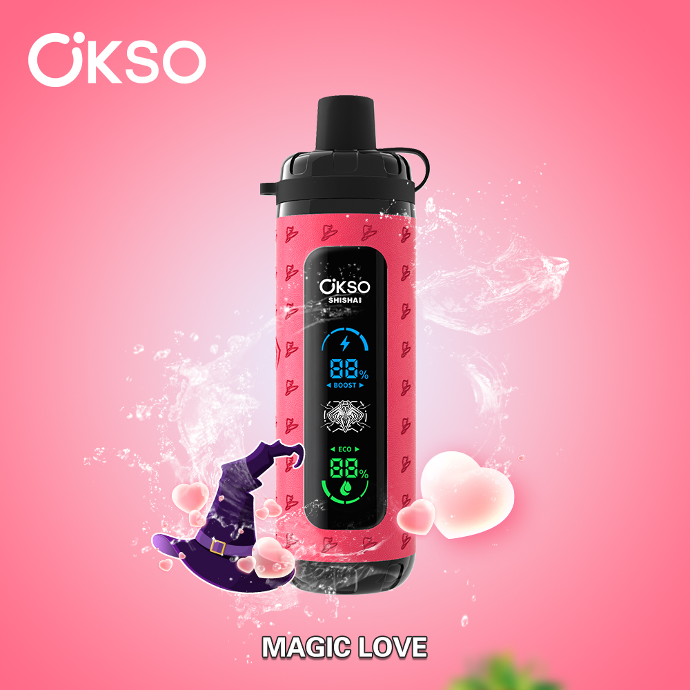 OKSO Shisha Max 40000 Puffs Adjustable Airflow Hookah Style LED Screen Childproof Lock Disposable Vape - Vapo247