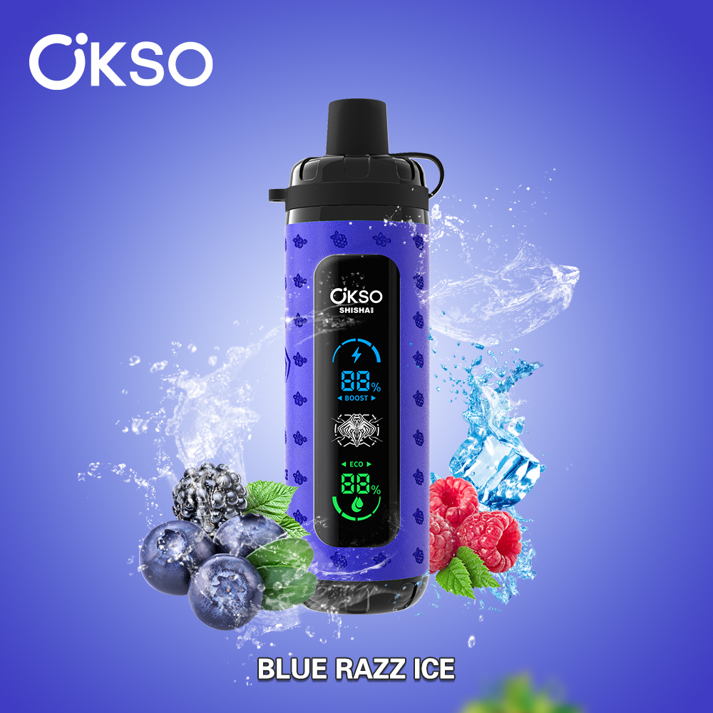 OKSO Shisha Max 40000 Puffs Adjustable Airflow Hookah Style LED Screen Childproof Lock Disposable Vape - Vapo247