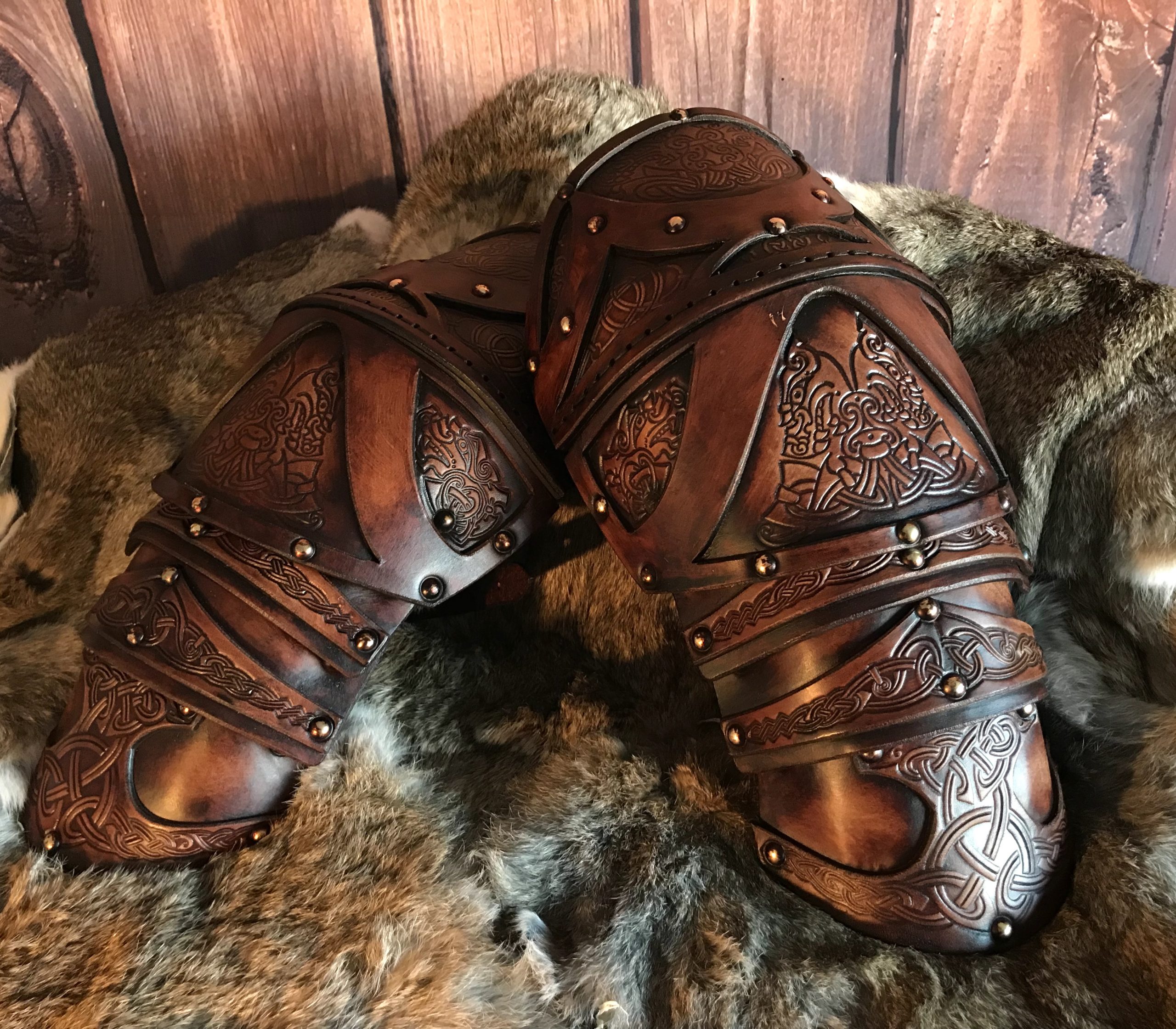 The Odinson Larp Leather Shoulder Armour