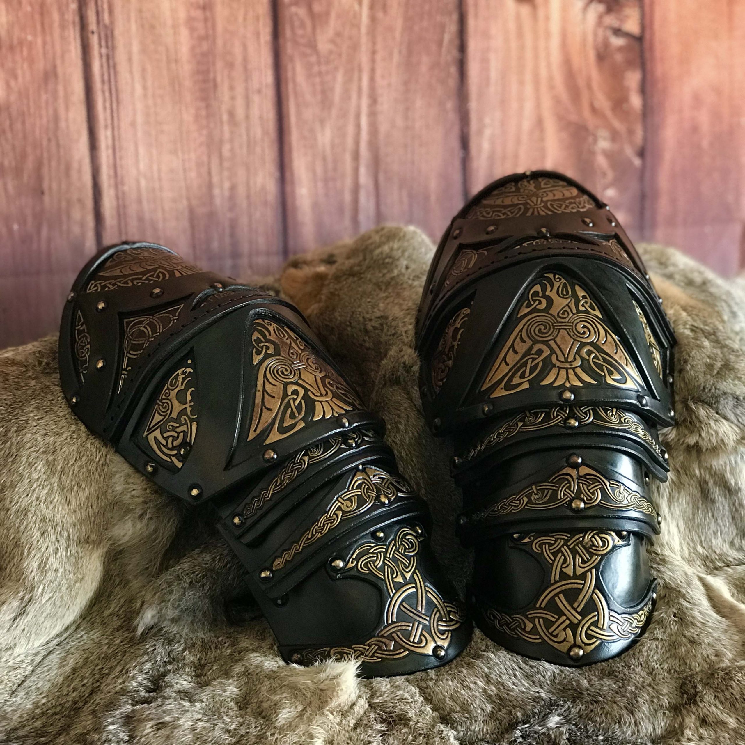 The Odinson Larp Leather Shoulder Armour
