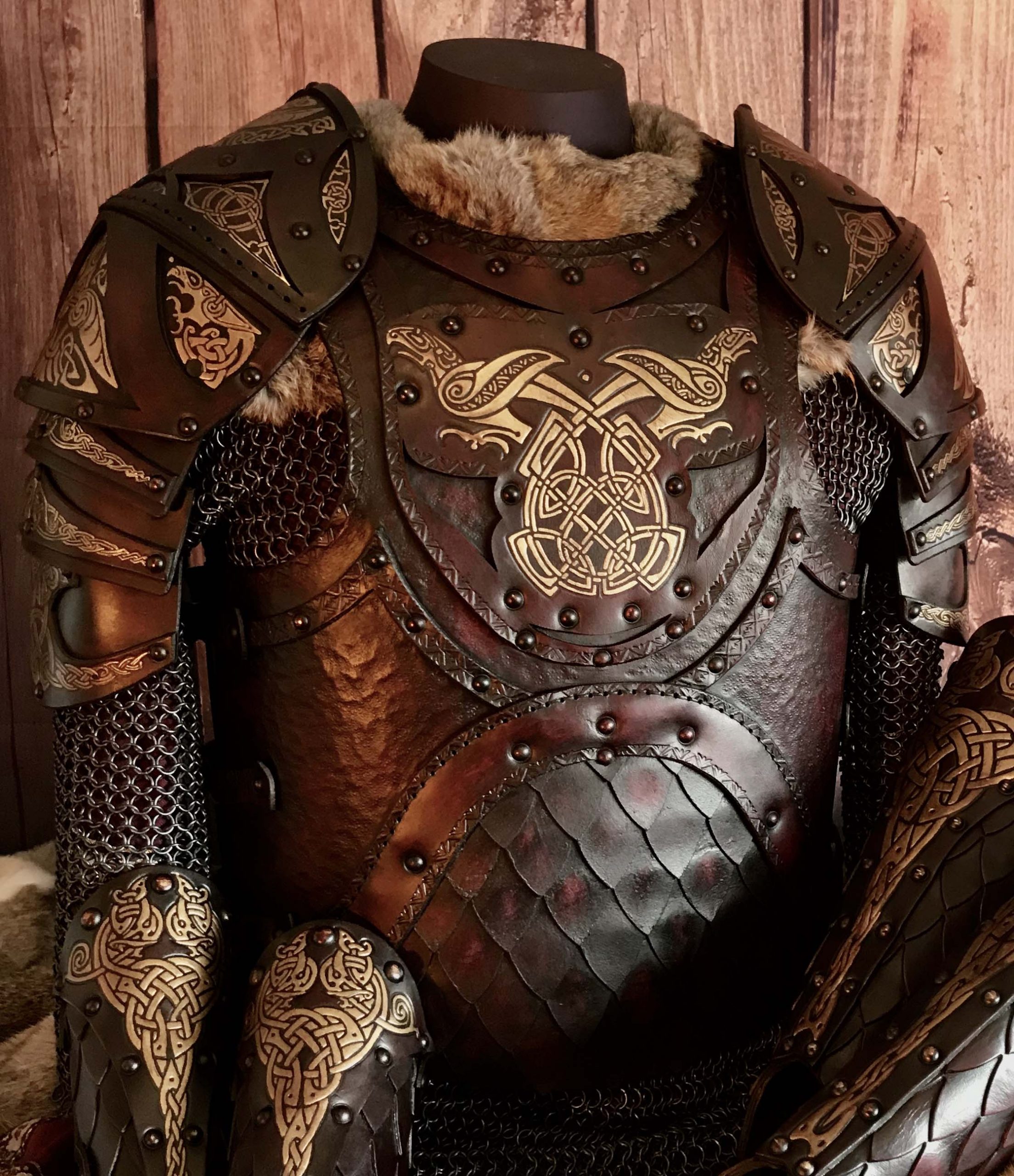 The Odinson Leather Body and Shoulders Larp Leather Armour