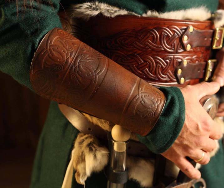 Huginn and Muninn LARP Leather Vambraces