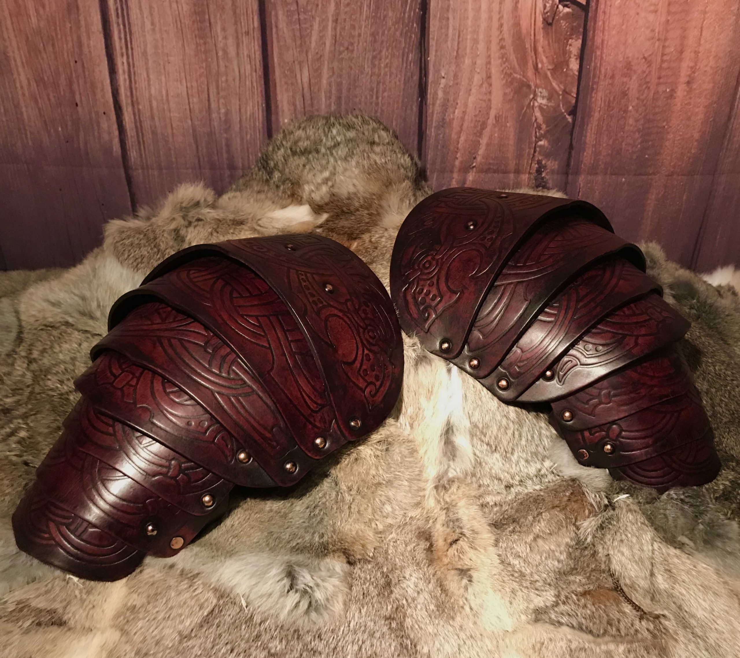 Gunnar LARP Leather Shoulders
