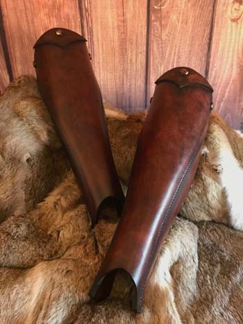 The Shield Maiden Deluxe Leather Greaves