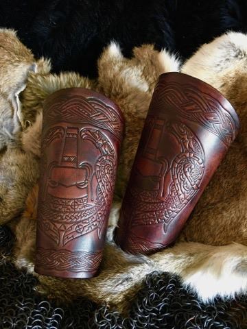 The Black Raven SCA Leather Vambraces