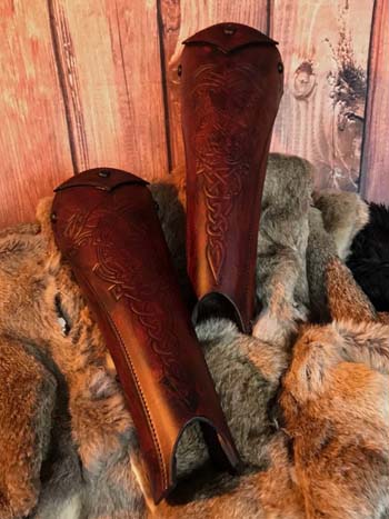 Clan Chief Deluxe Leather Greaves