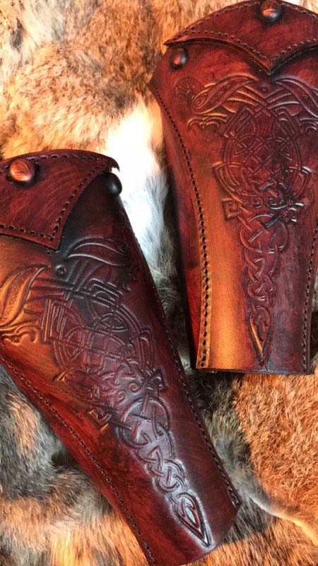 Clan Chief SCA Deluxe Leather Vambraces