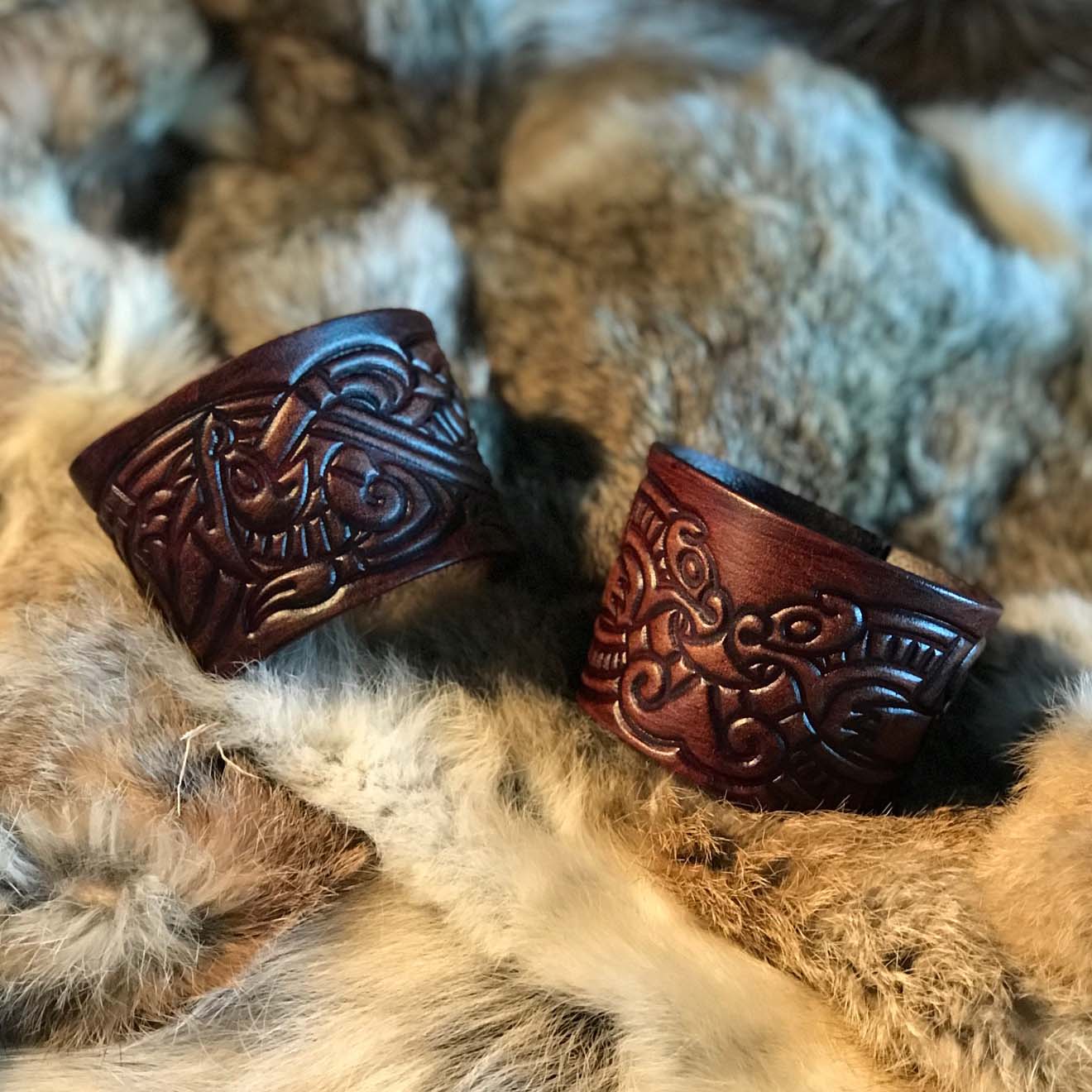 Viking Leather Cuffs - For LARP or Cosplay